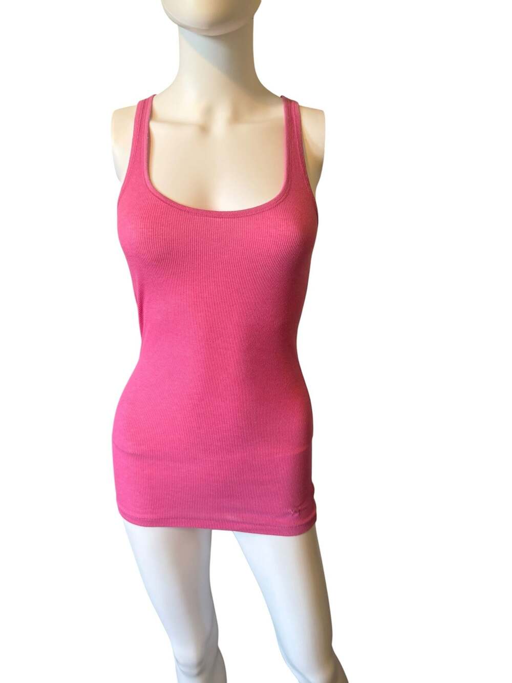 Victoria's Secret Pink Hot Pink Ribbed Tank Top Small